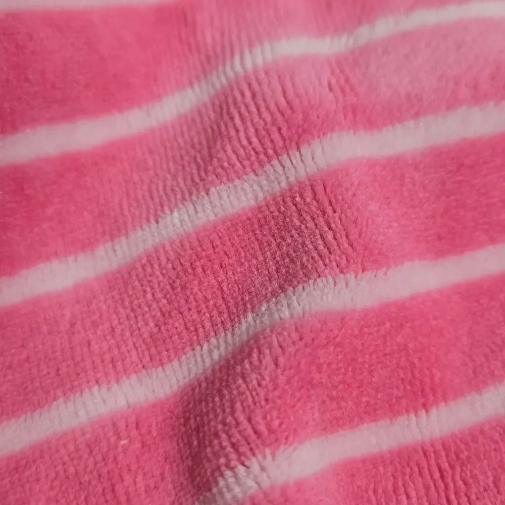 Juicy Couture Baby 6-9m Sleep & Play Pink Stripe Velour One-Piece Pajama Footie